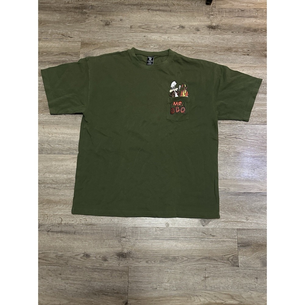 Vintage 90s Warner Bro's Looney Tunes Pocket Shirt Mens XXL Coyote Mr. BBQ
